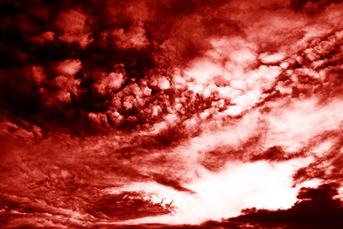 Evil Eyed Cloud Invades Bright White Light (Red Shade Photo)