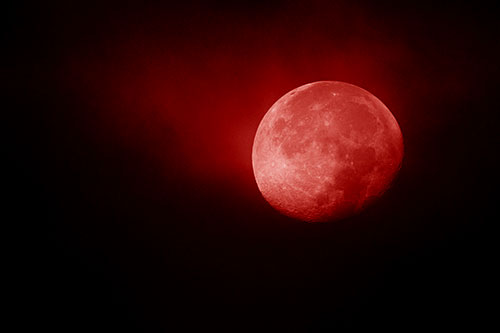 Fireball Moon Setting After Sunrise (Red Shade Photo)