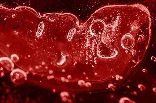 Happy Bubble Faced Blob Frozen Among River (Red Shade)