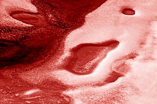 Joyful Ice Face Frozen Atop River (Red Shade)
