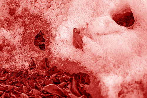 Leaf Nosed Snow Face Melting Among Sunlight (Red Shade Photo)