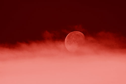 Moon Rolling Along Clouds (Red Shade Photo)