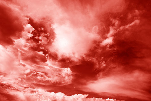 Ocean Sea Swirling Clouds (Red Shade Photo)
