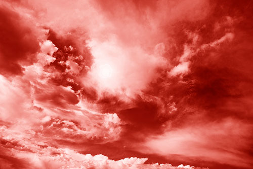 Ocean Sea Swirling Clouds (Red Shade)