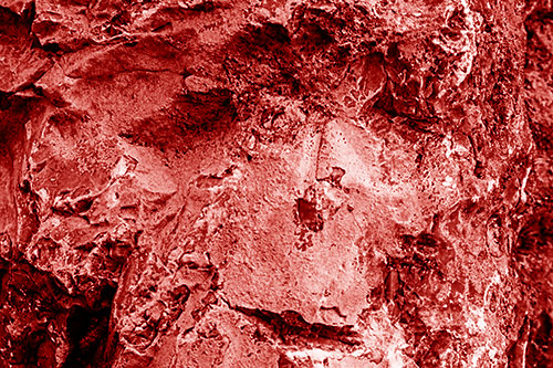 Shut Eyed Rock Face Decomposing (Red Shade Photo)