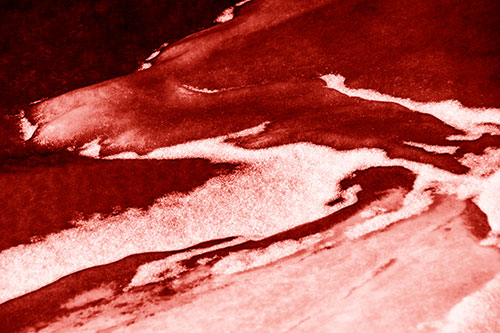 Sleeping Polar Bear Ice Formation (Red Shade Photo)