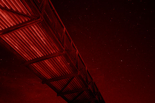 Stars Shining Above Walkway Bridge (Red Shade Photo)