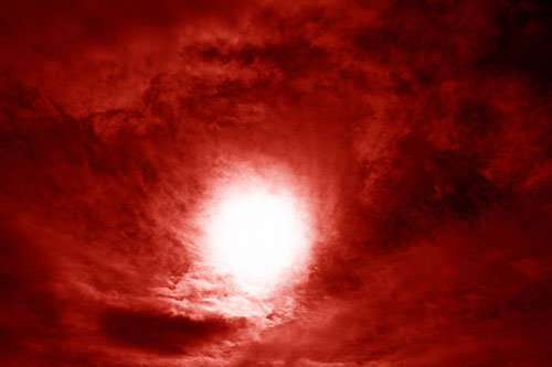 Sun Vortex Consumes Clouds (Red Shade Photo)