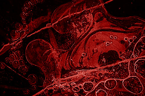 Terrified Screaming Ice Bubble Face Imprisoned Among Sticks (Red Shade)