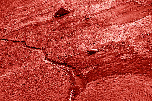 Three Ice Melting Puddles (Red Shade Photo)