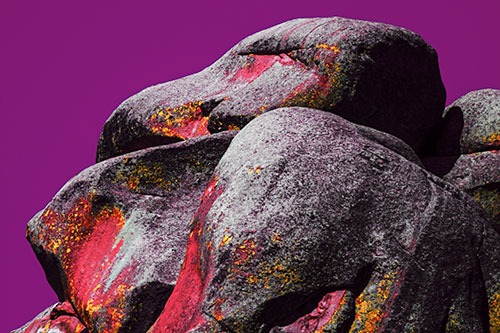 Ancient Rock Face Formation (Red Tint)