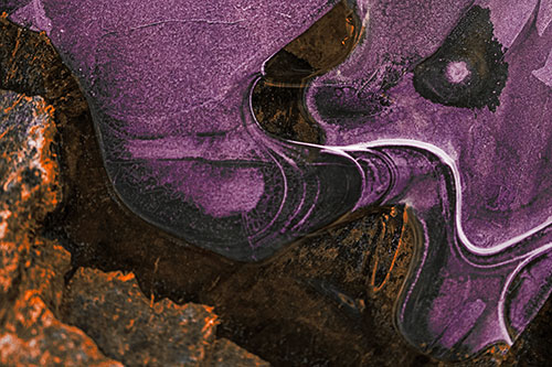 Angry Fuming Frozen River Ice Face (Red Tint)