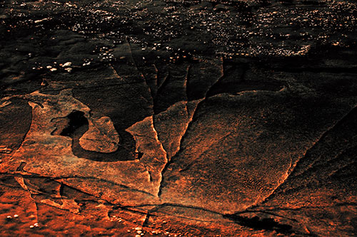 Bubble Cracking River Ice (Red Tint)