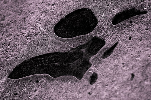 Distorted Skull Face Within Frozen Ice (Red Tint Photo)