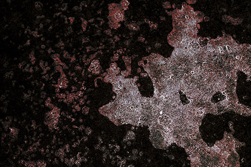 Furious Screaming Ice Face Melting Among Pavement (Red Tint)