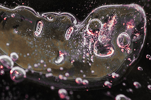 Happy Bubble Faced Blob Frozen Among River (Red Tint)