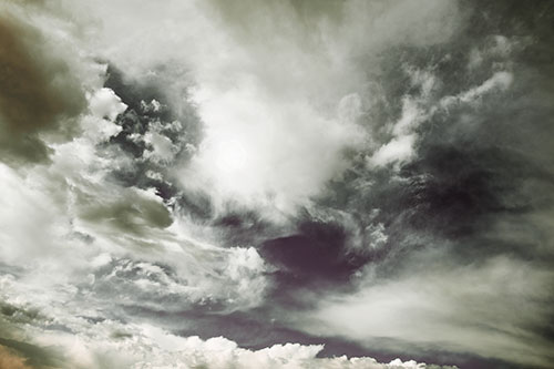 Ocean Sea Swirling Clouds (Red Tint)