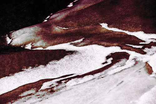 Sleeping Polar Bear Ice Formation (Red Tint Photo)