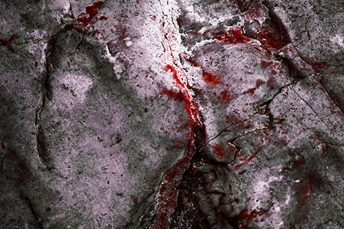 Stained Blood Splatter Rock Surface (Red Tint Photo)