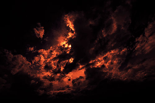 Sun Eyed Open Mouthed Creature Cloud (Red Tint Photo)