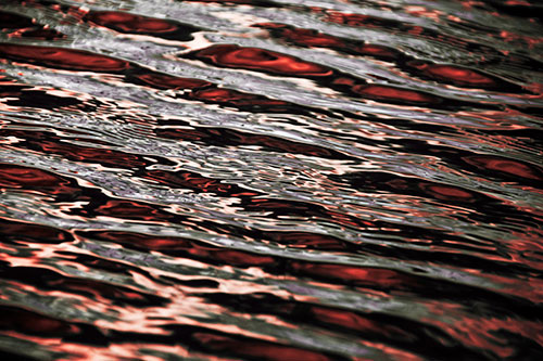 Wavy River Water Ripples (Red Tint Photo)
