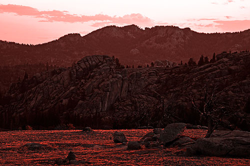 Arching Mountain Double Sunrise (Red Tone Photo)
