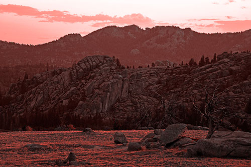 Arching Mountain Double Sunrise (Red Tone Photo)