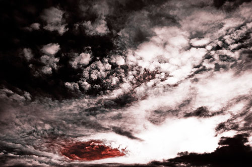 Evil Eyed Cloud Invades Bright White Light (Red Tone)