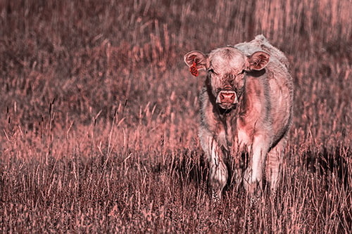 Grass Chewing Cow Spots Intruder (Red Tone)