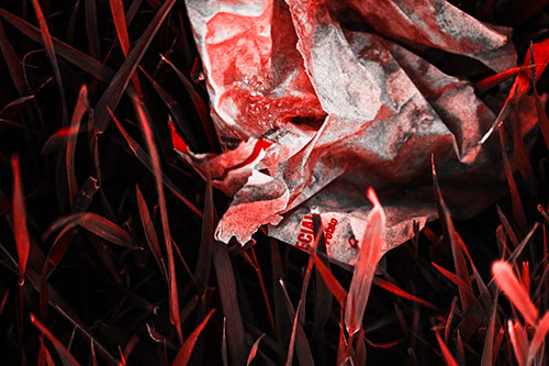 Grease Stained Demon Faced Taco Bell Wrapper (Red Tone)