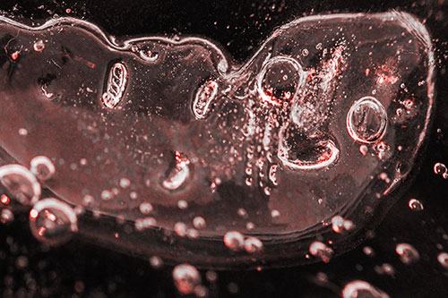 Happy Bubble Faced Blob Frozen Among River (Red Tone)
