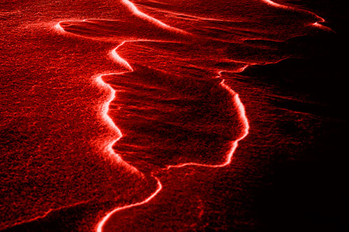 Lightning Streak Snow Drift (Red Tone Photo)