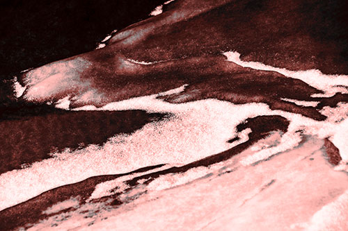Sleeping Polar Bear Ice Formation (Red Tone Photo)