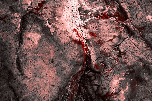 Stained Blood Splatter Rock Surface (Red Tone Photo)