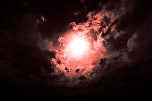 Sun Vortex Cloud Spiral (Red Tone Photo)