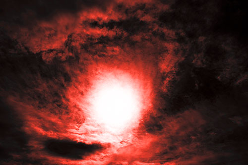 Sun Vortex Consumes Clouds (Red Tone Photo)