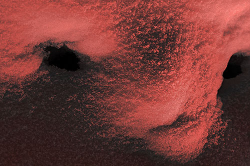 Triangle Powdered Snow Face Atop Soil (Red Tone)
