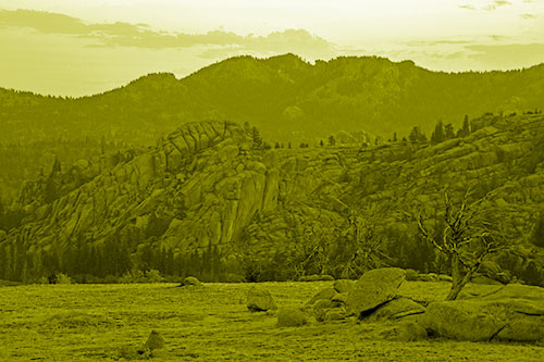 Arching Mountain Double Sunrise (Yellow Shade Photo)