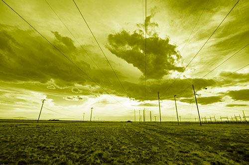 Creature Cloud Formation Above Powerlines (Yellow Shade)