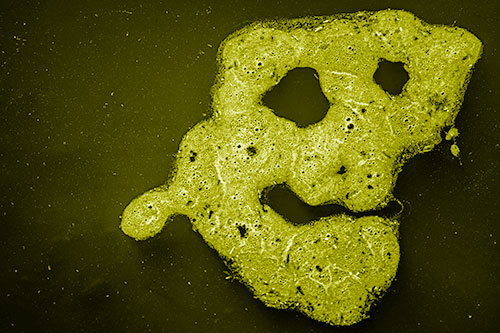 Droopy Smiling Bubble Face Floating Above Soil (Yellow Shade)