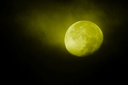 Fireball Moon Setting After Sunrise (Yellow Shade Photo)