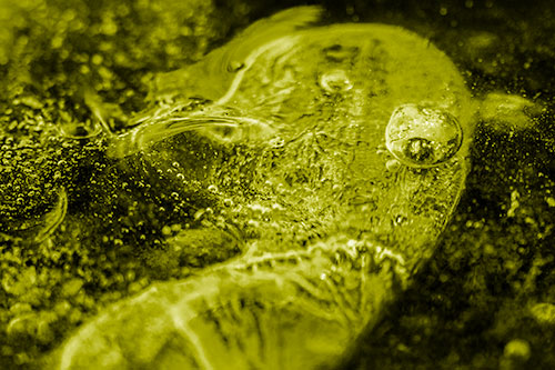 Frozen Distorted Bubble Eyed Ice Face (Yellow Shade Photo)