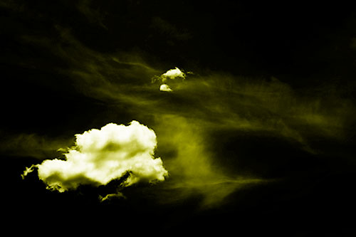 Isolated Creature Head Cloud Appears Within Darkness (Yellow Shade Photo)