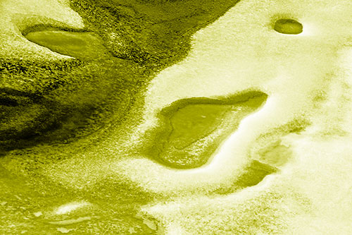 Joyful Ice Face Frozen Atop River (Yellow Shade)