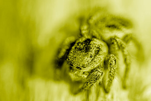 Jumping Spider Makes Eye Contact (Yellow Shade)