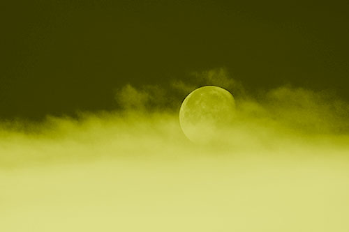 Moon Rolling Along Clouds (Yellow Shade Photo)