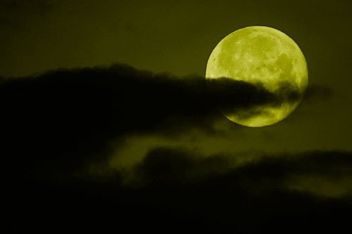 Pac Man Moon Swallows Clouds (Yellow Shade Photo)