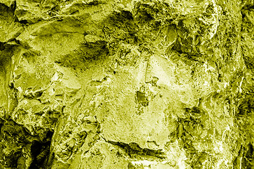 Shut Eyed Rock Face Decomposing (Yellow Shade Photo)