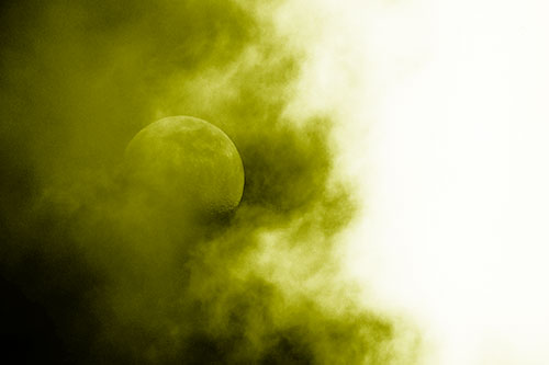 Smearing Mist Clouds Consume Moon (Yellow Shade Photo)