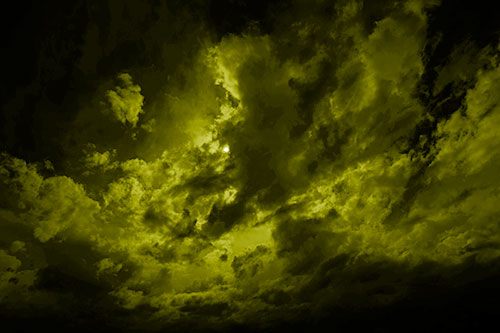 Sun Eyed Open Mouthed Creature Cloud (Yellow Shade Photo)